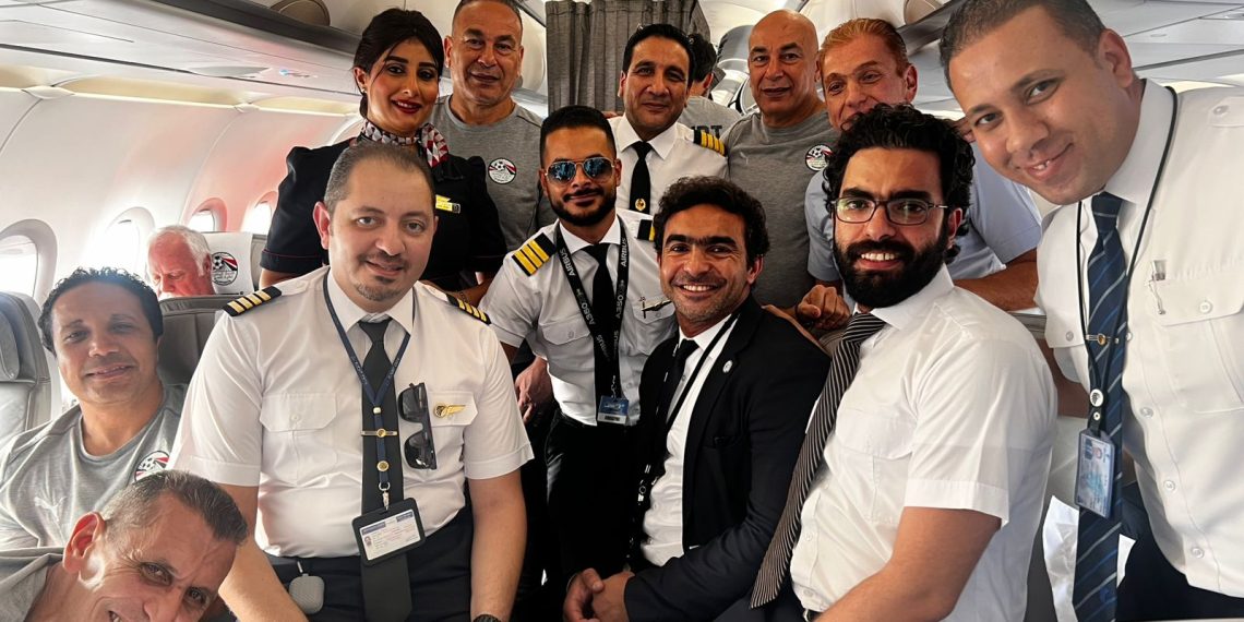 مصرللطيران تُسير رحلة خاصة لنقل المنتخب الوطني إلى موريتانيا