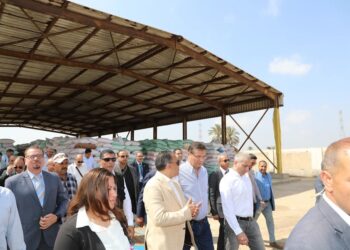 وزير الزراعة ومحافظ الشرقية ورئيس البنك الزراعي يتابعون أعمال توريد القمح بشونة العزيزية