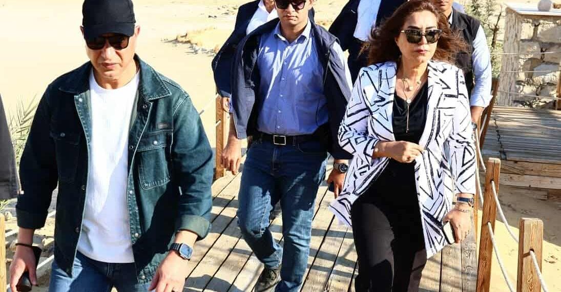 وزيرة التنمية المحلية ومحافظ الفيوم في جولة تفقدية بمحمية وادي الريان