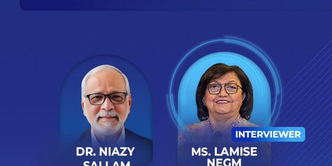 لميس نجم تحاور عزة فهمي ونيازي سلام على هامش قمة التعليم لجامعة أسلسكا