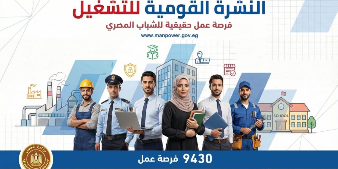 وزارة العمل تعلن 9430 فرصة وظيفية عبر 42 شركة خاصة
