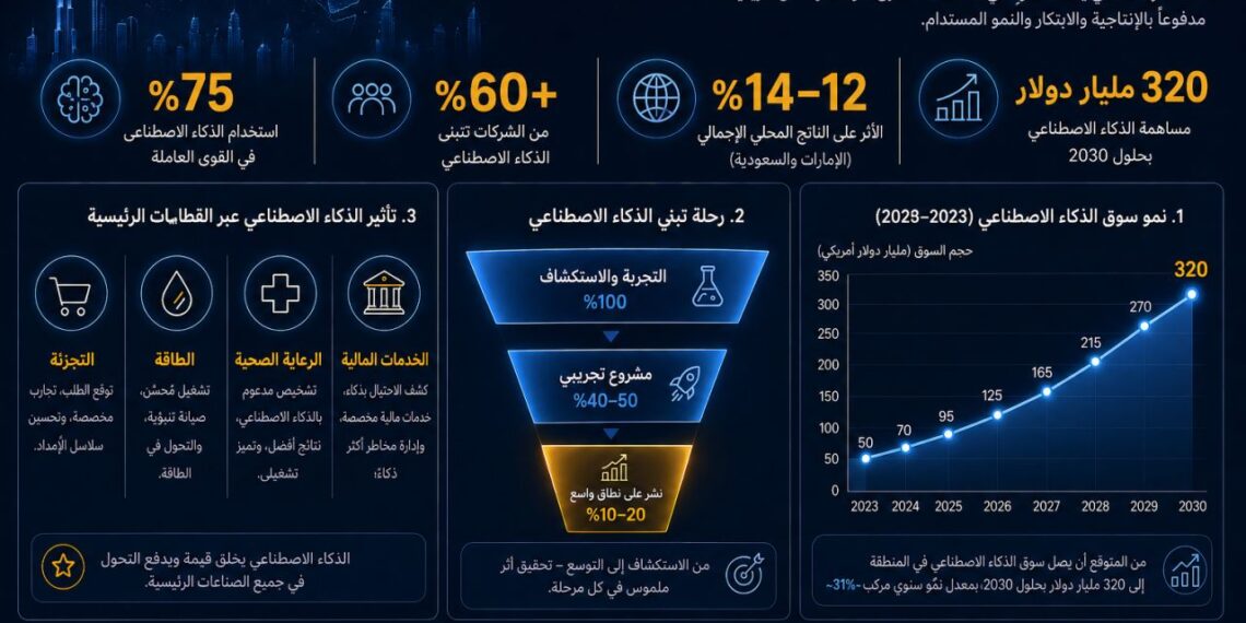 320 مليار دولار عوائد متوقعة للذكاء الاصطناعي في الشرق الأوسط وشمال أفريقيا