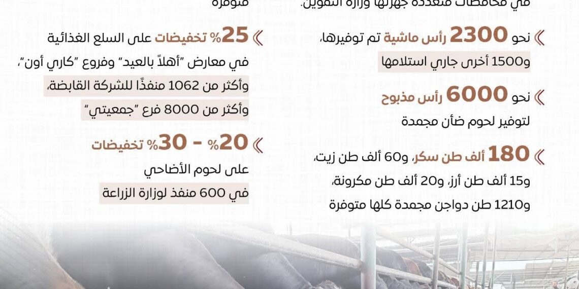الدولة تكثف استعداداتها لعيد الأضحى بتوفير اللحوم والأضاحي