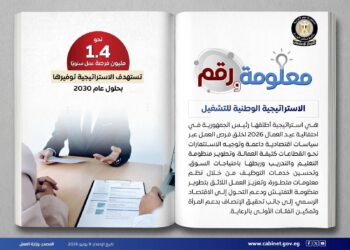 الاستراتيجية الوطنية للتشغيل تستهدف 1.4 مليون فرصة عمل سنويًا